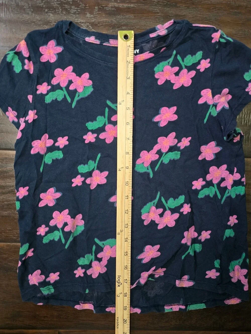 Old Navy Girls Blue Floral Print Softest Tee Short Sleeve XL